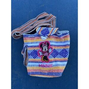 Vintage‎ Disney Minnie Mouse Baja Serape Woven Backpack Bag Multi Color Boho